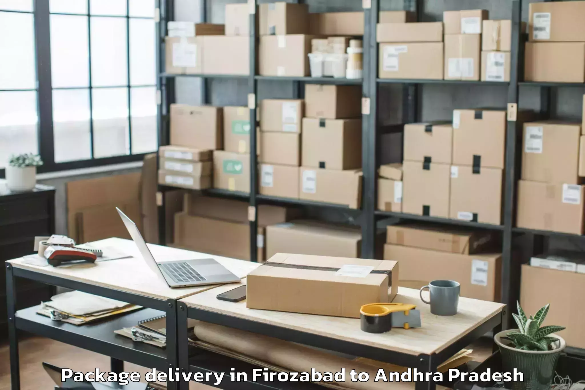 Professional Firozabad to Veerullapadu Package Delivery